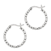 Silver 2X15Mm Diamond Cut Earring